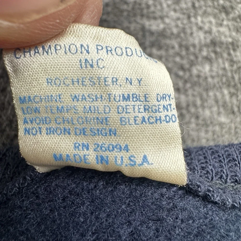 VTG '80s Champion Blue Notre Dame FMen's V Neck Sweater Sz‎ M USA Preppy Ivy